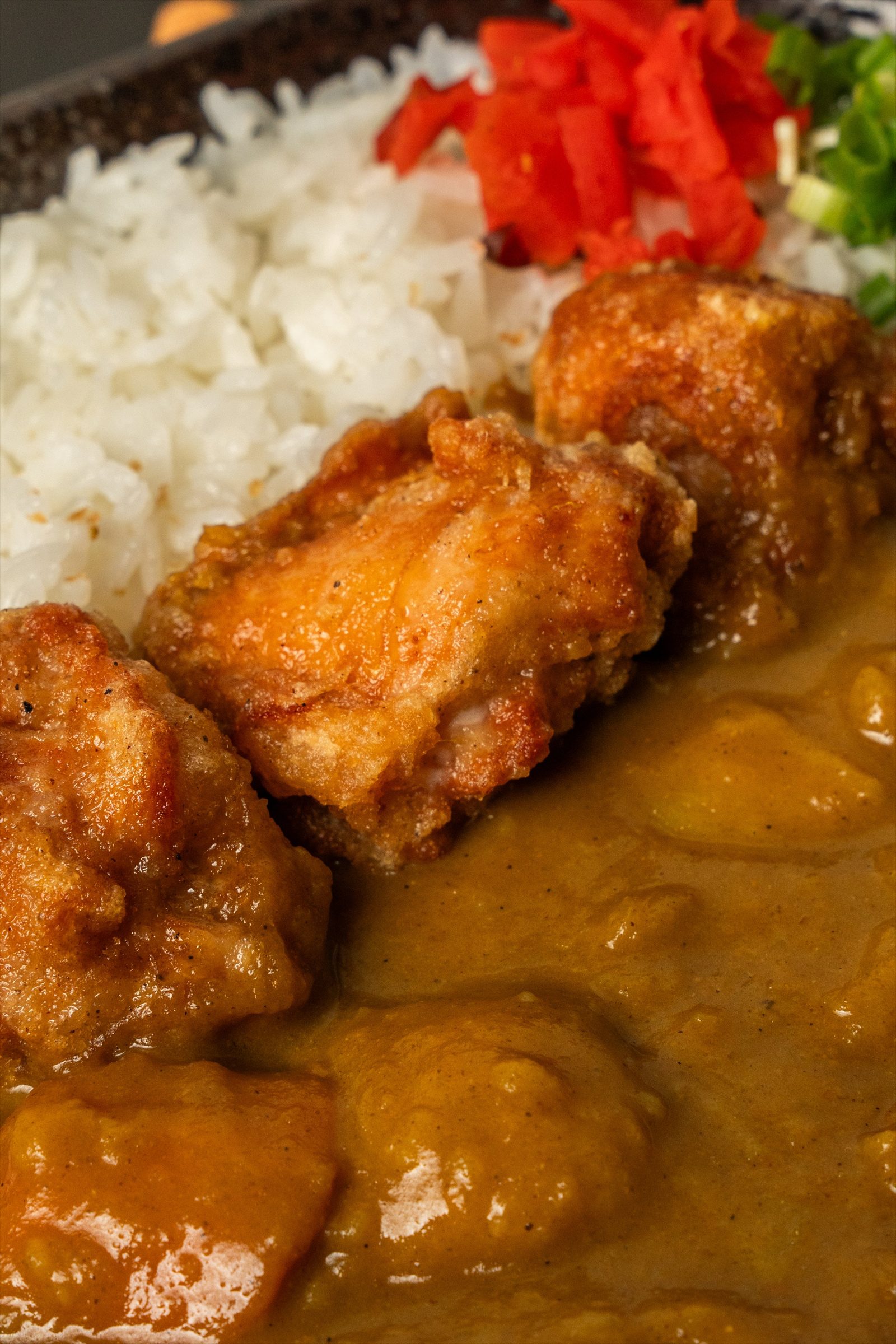 Tori Karaage Curry Donburi — fried chicken with Japanese curry over rice at Ramen Mob