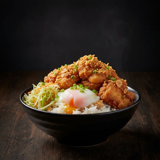 Garlic karaage donburi