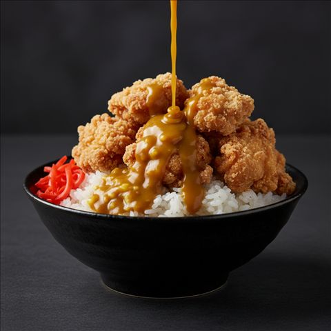 Tori karaage curry donburi