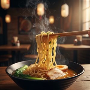 Chopsticks lifting noodles