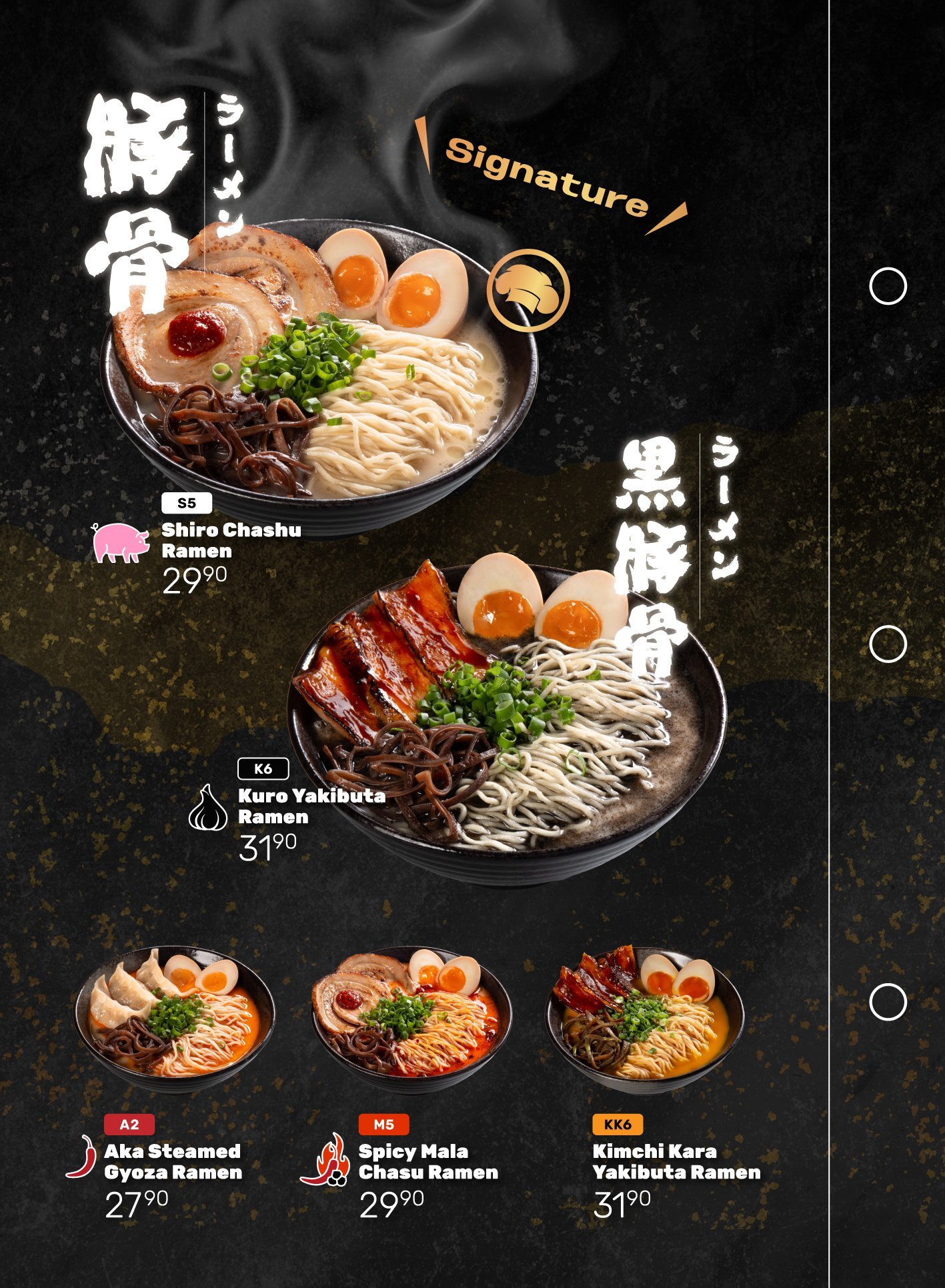 Ramen Mob menu — signature ramen